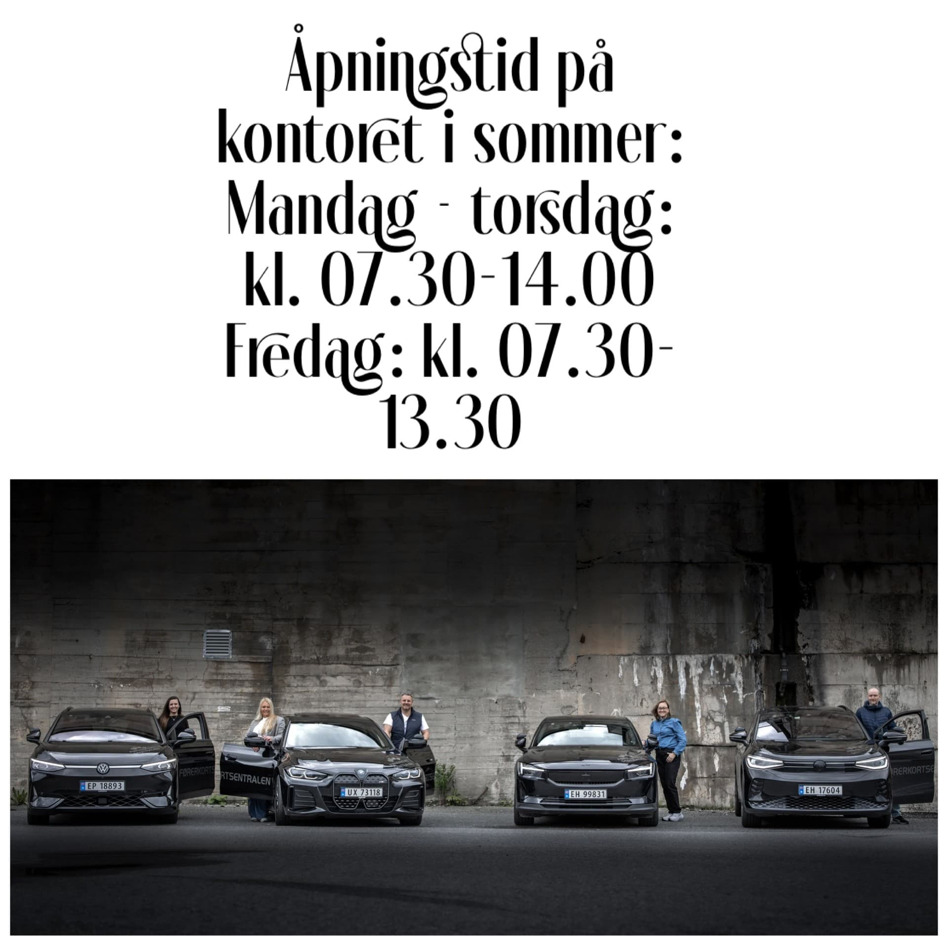 Åpningstider på kontoret i sommer
